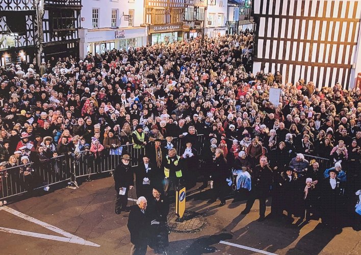 Crowds Await the Switch on